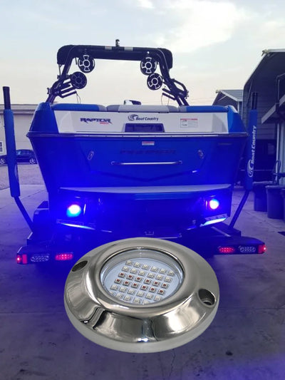 120W RGBW Marine LED Underwater Light – IP68 316L Stainless Yacht & Pool Lamp