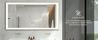 Fogless LED Bathroom Mirror – Modern Aluminum Frame