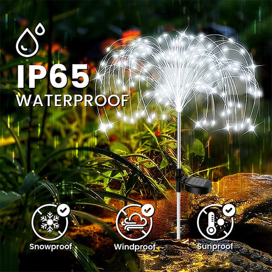 Solar LED Fairy Lights Outdoor Waterproof Garden Firework Lights for Yard Patio Pathway Decor