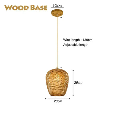 Handcrafted Bamboo Pendant Lamp – Wicker LED Ceiling Light