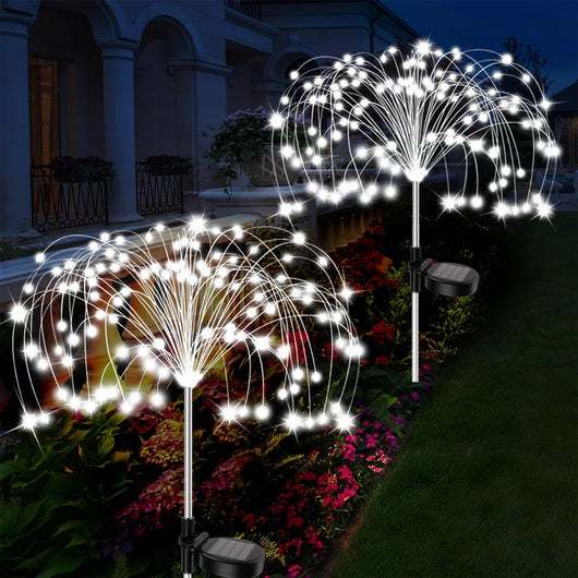 Solar LED Fairy Lights Outdoor Waterproof Garden Firework Lights for Yard Patio Pathway Decor