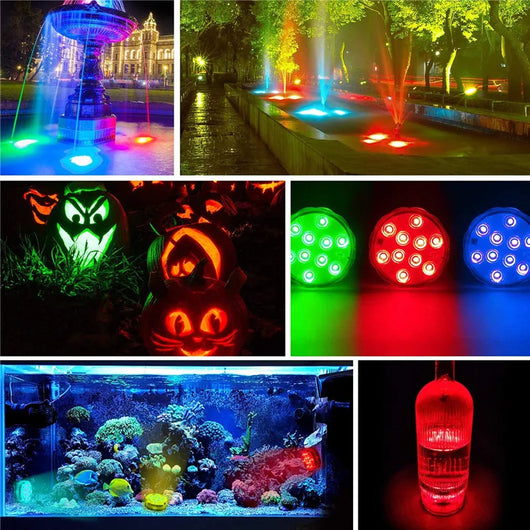 Submersible Led Lights With Remote Battery Operated Underwater Pond Bathtub Hot Tub Spa Swimming Pool Fountain Vases Fish Tank