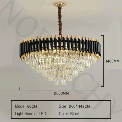 Luxury Modern Crystal Ceiling Chandelier E14 LED Pendant Lamp for Living Room Dining Room Bedroom Gold Black Home Decor Lighting