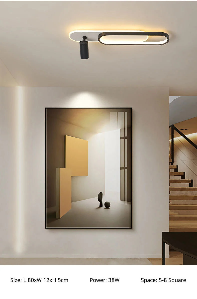 Modern Acrylic LED Chandelier with Adjustable Spotlights and Dimmable Lighting