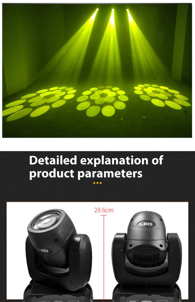 120W LED Beam Moving Head Stage Lights – RGB DMX512 DJ Disco Lighting (2Pcs)