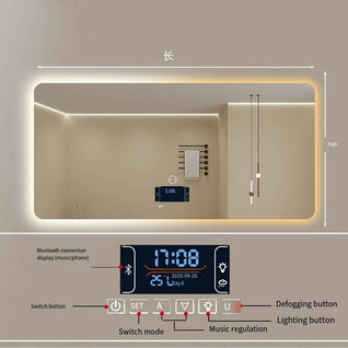 28x60 Inch LED Bathroom Mirror – Corrosion-Resistant Anti-Rust Vanity Mirror with 3-Color Dimmable Lighting