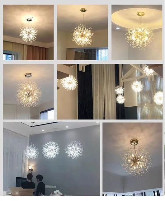 Crystal Fireball LED Pendant Light – Geometric Star Design
