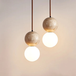 Cream Style Pendant Lamp Bedroom Bedside Led Chandelier Stone Wood Light Designer Bauhaus Medieval Restaurant Bar Small Lights
