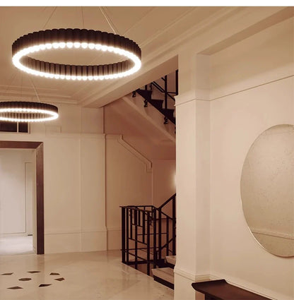 Art Deco Round LED Pendant Light with Minimalist Modern Design