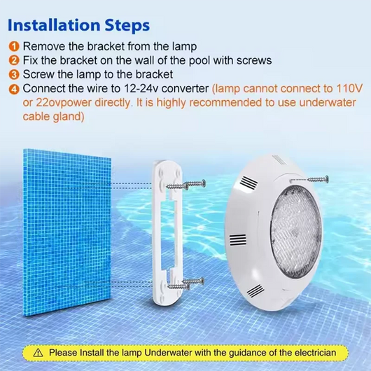 RGB LED Swimming Pool Light – AC12V, IP68 Waterproof