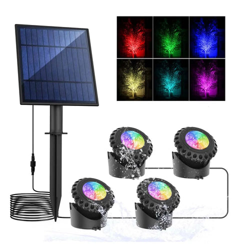 Solar Underwater RGB Light – IP65 Waterproof LED Spotlight