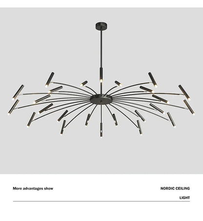 Modern Black Metal Ceiling Spotlight Chandelier