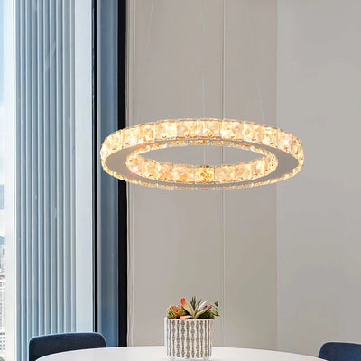 Ring Led Hanging Light Pendant Lamp Luxury Gold Copper New Chandelier Lustre Ceiling Lamp Living Dining Room Home Decor Fixture| Upload