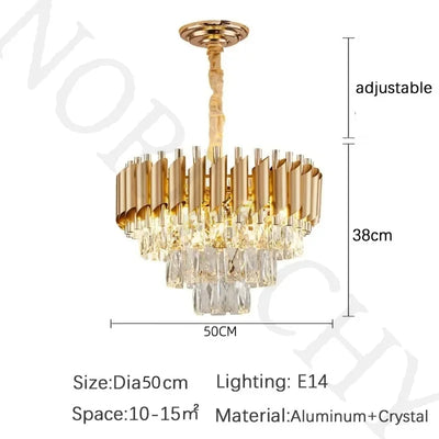 Luxury Modern Crystal Ceiling Chandelier E14 LED Pendant Lamp for Living Room Dining Room Bedroom Gold Black Home Decor Lighting