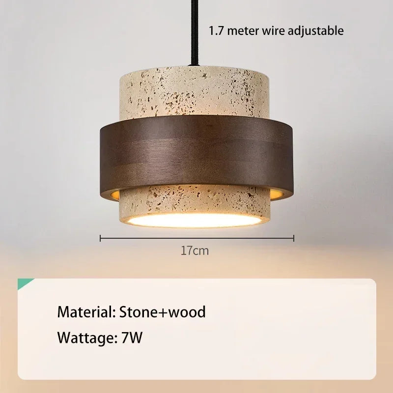 Minimalist Stone LED Pendant Light with Japanese-Inspired Design