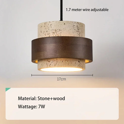 Minimalist Stone LED Pendant Light – Japanese-Inspired Design