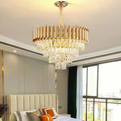 Luxury Modern Crystal Ceiling Chandelier E14 LED Pendant Lamp for Living Room Dining Room Bedroom Gold Black Home Decor Lighting
