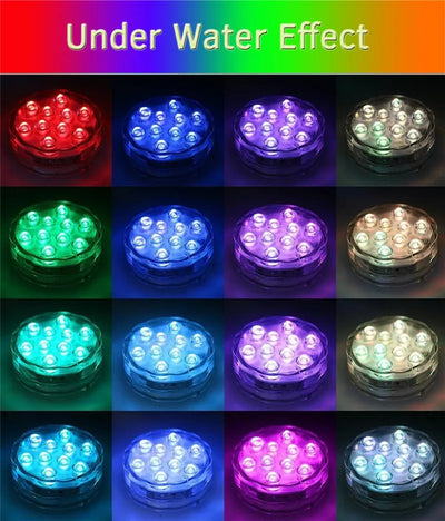 Submersible Led Lights With Remote Battery Operated Underwater Pond Bathtub Hot Tub Spa Swimming Pool Fountain Vases Fish Tank
