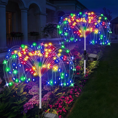 Solar LED Fairy Lights Outdoor Waterproof Garden Firework Lights for Yard Patio Pathway Decor
