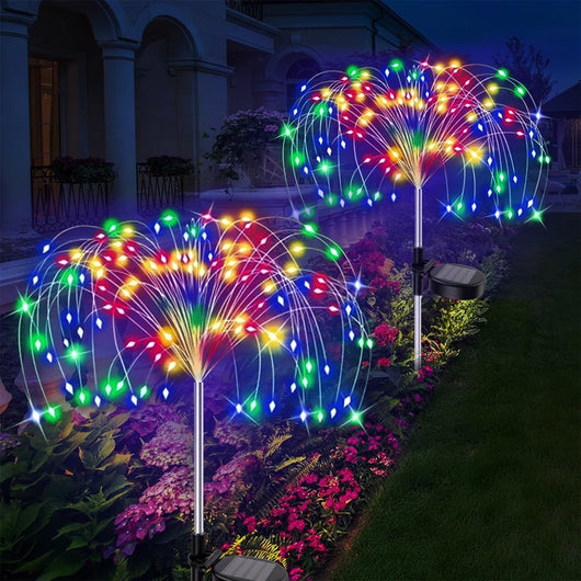 Solar LED Fairy Lights Outdoor Waterproof Garden Firework Lights for Yard Patio Pathway Decor