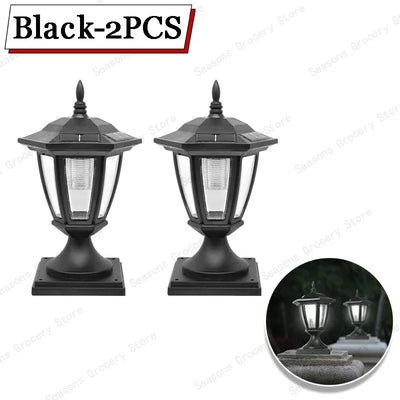 Outdoor Solar Post Light Waterproof Garden Lamp with Pier Mount Base Decorative Solar Lights for Pole Outside Luces Solares