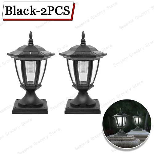 Outdoor Solar Post Light Waterproof Garden Lamp with Pier Mount Base Decorative Solar Lights for Pole Outside Luces Solares