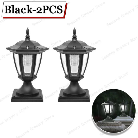 Outdoor Solar Post Light Waterproof Garden Lamp with Pier Mount Base Decorative Solar Lights for Pole Outside Luces Solares