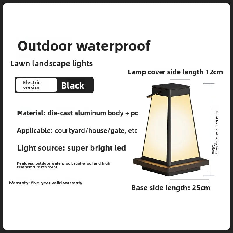 New Outdoor Waterproof Solar Garden Lawn Lamp Camping Balcony Garden Decoration Ambient Light Outdoor Dining-Table Portable Lamp