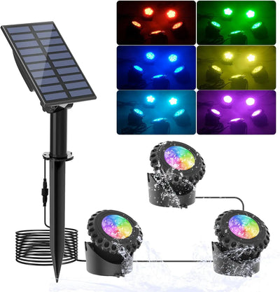 Solar Underwater RGB Light – IP65 Waterproof LED Spotlight