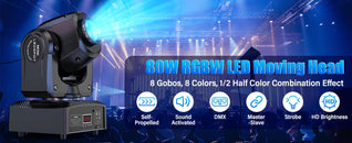 30W RGBW LED Moving Head Gobo Light – DMX Stage & DJ Lighting