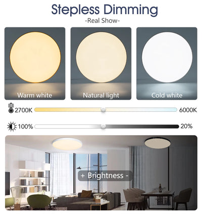Smart RGB LED Ceiling Light with App & Voice Control (WiFi + Bluetooth)