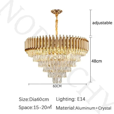 Luxury Modern Crystal Ceiling Chandelier E14 LED Pendant Lamp for Living Room Dining Room Bedroom Gold Black Home Decor Lighting