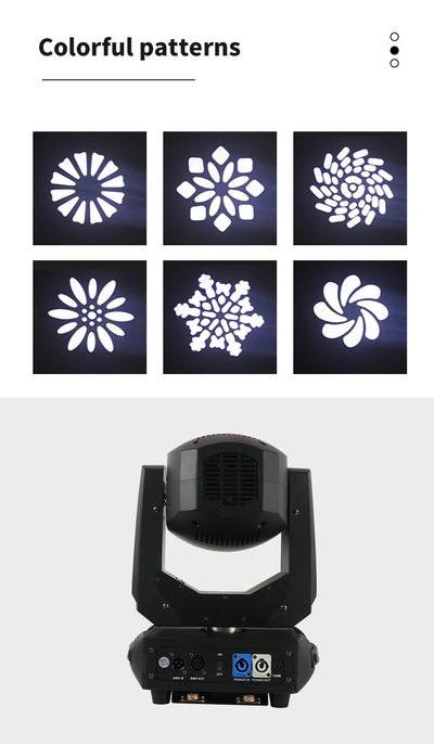200W LED Gobo Moving Head Light – DMX Beam & Pattern Stage Projector