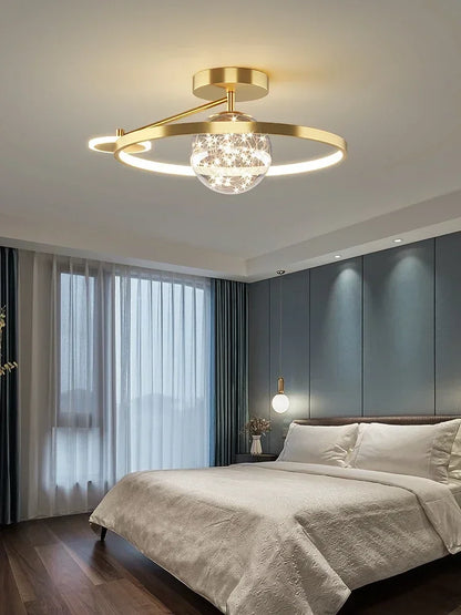 Nordic Luxury Starry LED Ceiling Lamp Is Used For the Bedroom, Living Room, and Kitchen. Golden White Black Remote Control Home Decoration