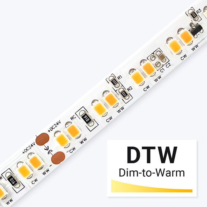 98FT Reel UltraBright™ Sienna Dim-to-Warm Series LED Strip Light With Pre-Soldered Wire Leads