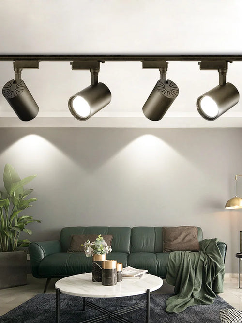 COB LED Track Light Fixture Set – Adjustable Spotlights