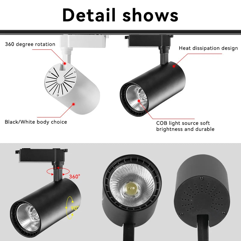 LED Track Light Fixture Set