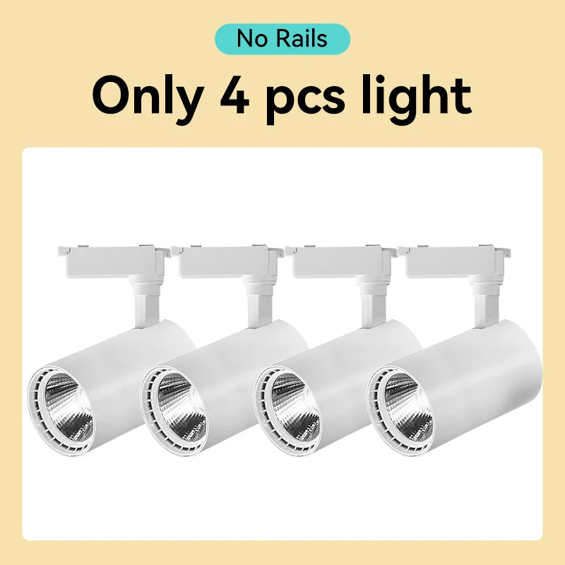 Modern LED COB Track Light Fixture Set for Commercial and Home Lightin