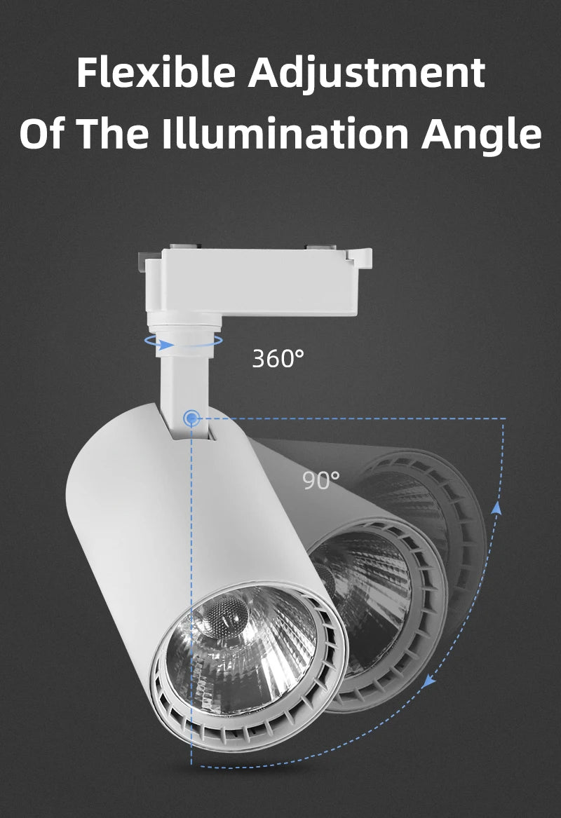 Modern LED COB Track Light Fixture Set for Commercial and Home Lightin