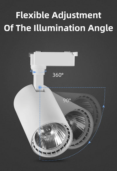 COB LED Track Light Fixture Set – Adjustable Spotlights