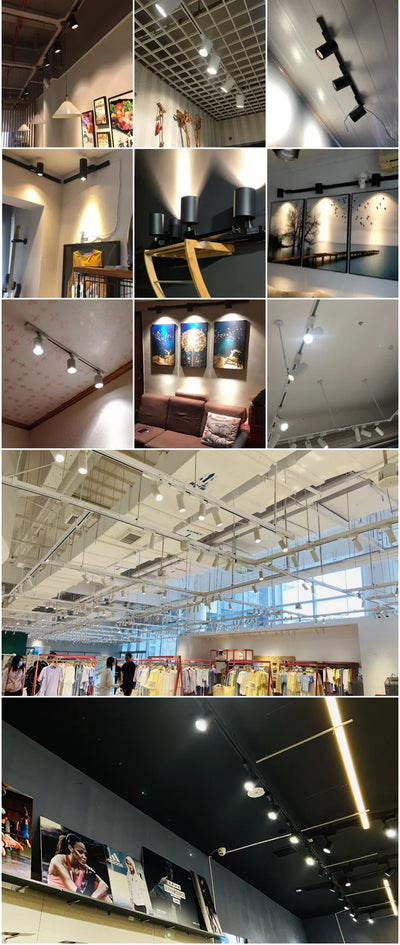 COB LED Track Light Fixture Set – Adjustable Spotlights