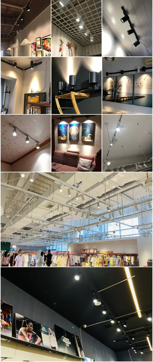 COB LED Track Light Fixture Set – Adjustable Spotlights