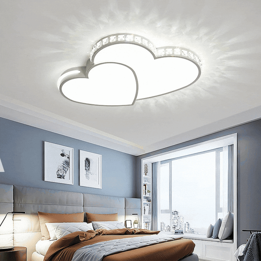 Heart-Shaped LED Ceiling Light – Modern Crystal Design