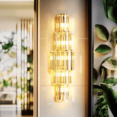Modern Crystal LED Wall Lamp – Vertical Accent Light (19×50cm)