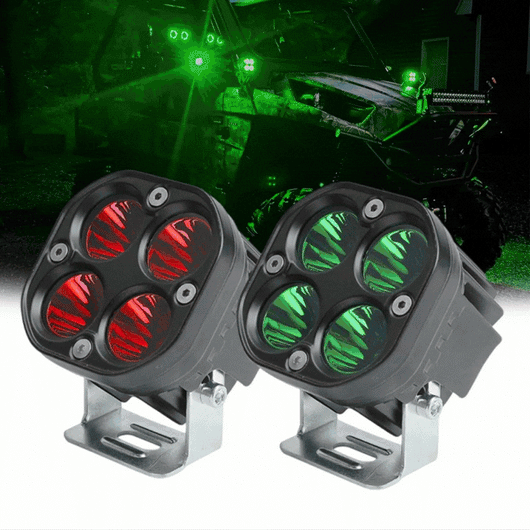 3-Inch Dual-Color LED Light Bar – Red & Green Off-Road Spotlight IP67