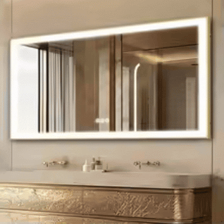 Fogless LED Bathroom Mirror – Modern Aluminum Frame