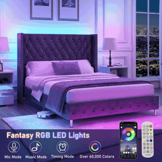 Queen Size Upholstered Platform Bed