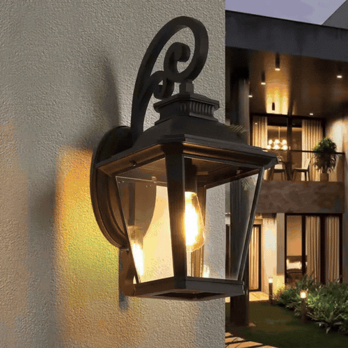 14″ Outdoor Wall Lanterns (2-Pack) – Black Waterproof Vintage Sconces