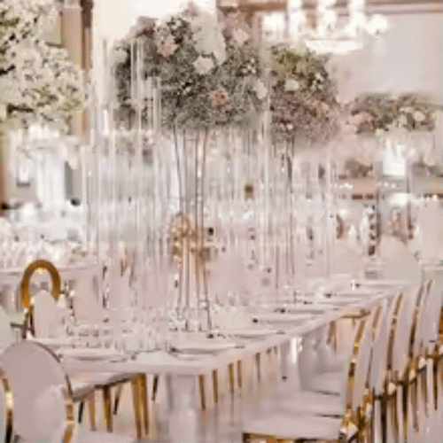 20-Pack Acrylic Wedding Candelabras – 38.5″ Clear 8-Arm Centerpieces