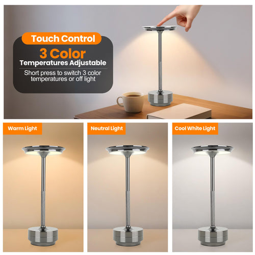 2-Pack Rechargeable Cordless LED Table Lamps